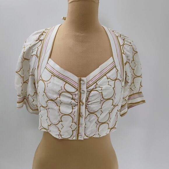 Suncoo Paris White Cropped blouse new with tags lutece blouse - Picture 3 of 15